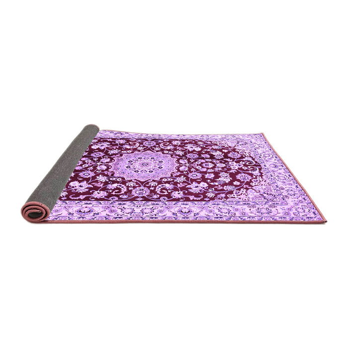 Sideview of Medallion Purple Traditional Rug, tr731pur