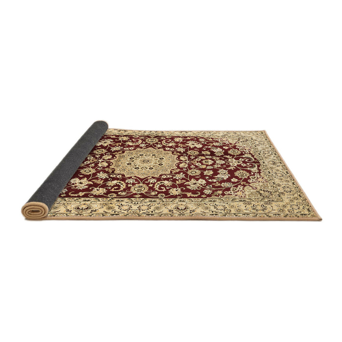 Sideview of Medallion Brown Traditional Rug, tr731brn