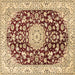 Square Medallion Brown Traditional Rug, tr731brn