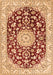 Serging Thickness of Machine Washable Medallion Orange Traditional Area Rugs, wshtr731org