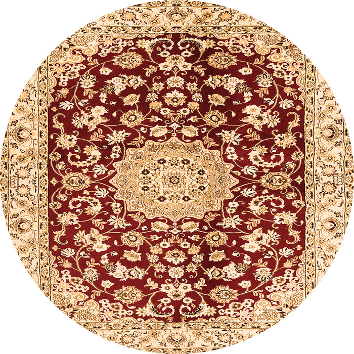 Machine Washable Medallion Orange Traditional Area Rugs, wshtr731org