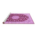 Sideview of Machine Washable Medallion Pink Traditional Rug, wshtr731pnk