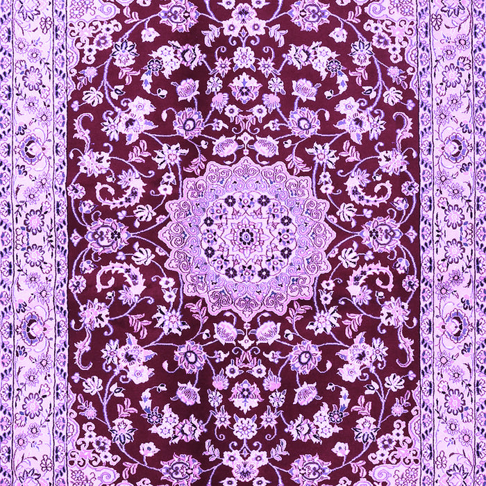 Machine Washable Medallion Purple Traditional Area Rugs, wshtr731pur