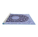 Sideview of Machine Washable Medallion Blue Traditional Rug, wshtr731blu