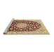 Sideview of Machine Washable Medallion Brown Traditional Rug, wshtr731brn