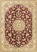 Machine Washable Medallion Brown Traditional Rug, wshtr731brn