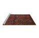 Sideview of Machine Washable Traditional Saffron Red Rug, wshtr732