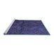 Sideview of Machine Washable Persian Blue Traditional Rug, wshtr732blu