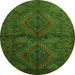 Square Persian Green Traditional Rug, tr732grn