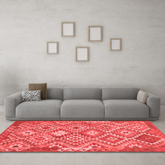 Country Red Washable Rugs