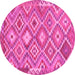 Round Southwestern Pink Country Rug, tr733pnk