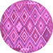 Round Southwestern Purple Country Rug, tr733pur