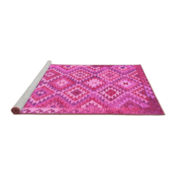 Sideview of Machine Washable Southwestern Pink Country Rug, wshtr733pnk