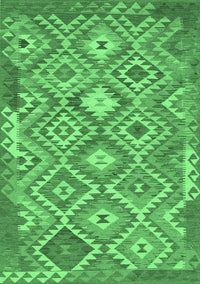 Southwestern Emerald Green Country Rug, tr733emgrn