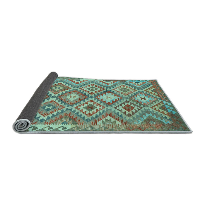 Sideview of Southwestern Light Blue Country Rug, tr733lblu