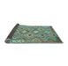 Sideview of Southwestern Light Blue Country Rug, tr733lblu