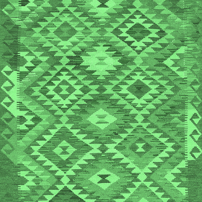 Machine Washable Southwestern Emerald Green Country Area Rugs, wshtr733emgrn