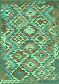 Southwestern Turquoise Country Rug, tr733turq