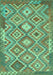 Southwestern Turquoise Country Rug, tr733turq