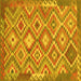Square Southwestern Yellow Country Rug, tr733yw
