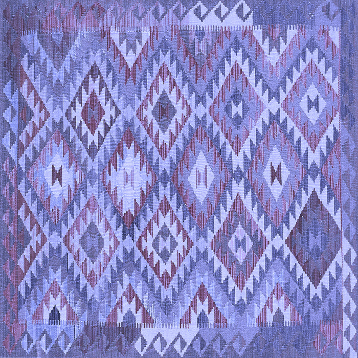 Square Machine Washable Southwestern Blue Country Rug, wshtr733blu