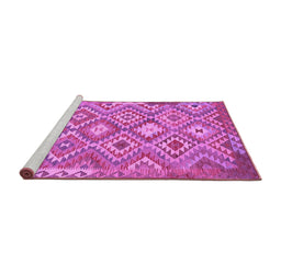 Sideview of Machine Washable Southwestern Purple Country Area Rugs, wshtr733pur
