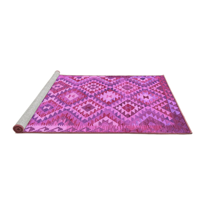 Sideview of Machine Washable Southwestern Purple Country Area Rugs, wshtr733pur