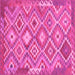 Square Southwestern Pink Country Rug, tr733pnk