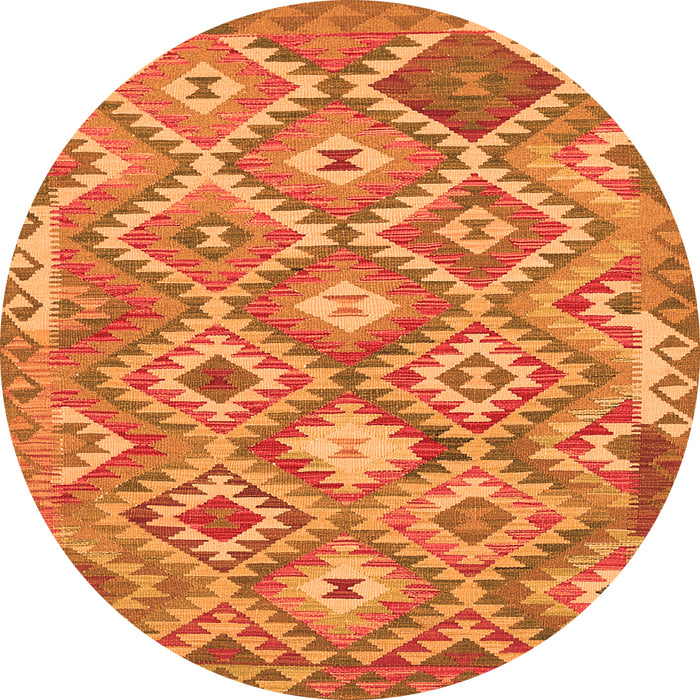 Machine Washable Southwestern Orange Country Area Rugs, wshtr733org