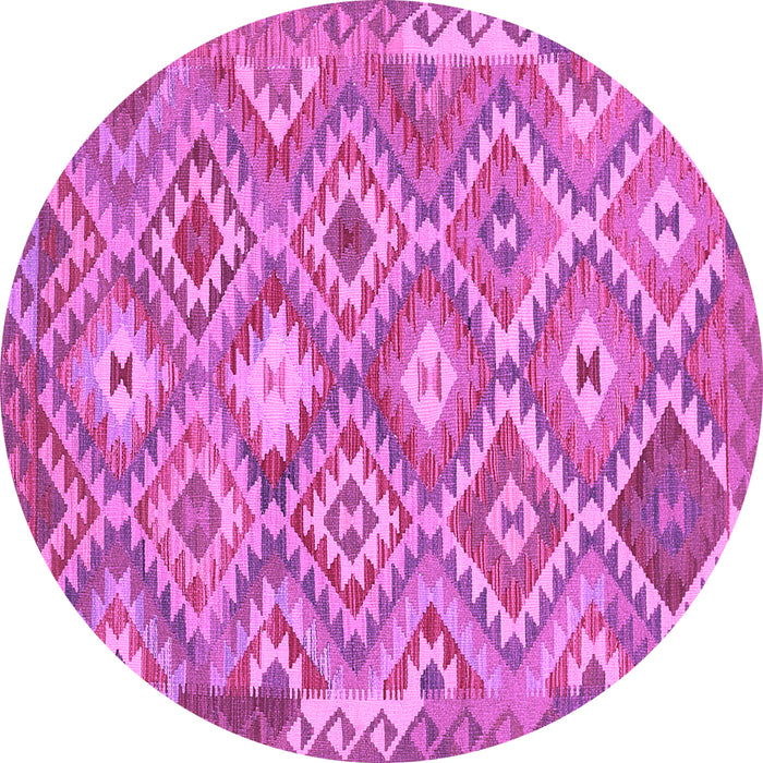 Round Machine Washable Southwestern Purple Country Area Rugs, wshtr733pur