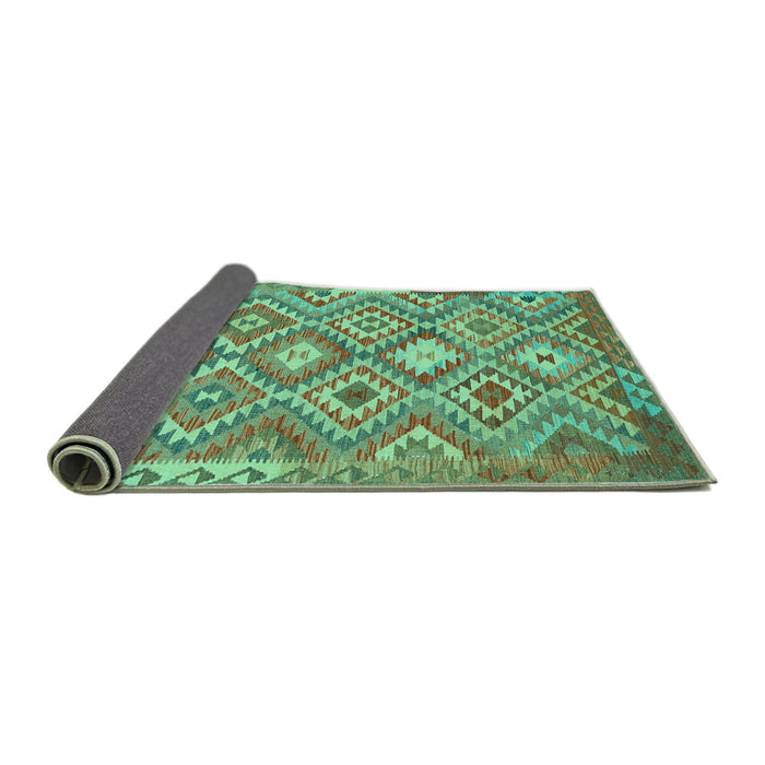 Sideview of Southwestern Turquoise Country Rug, tr733turq