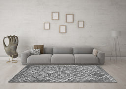 Machine Washable Southwestern Gray Country Rug in a Living Room,, wshtr733gry