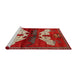 Sideview of Machine Washable Traditional Orange Salmon Pink Rug, wshtr734