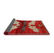 Sideview of Traditional Orange Salmon Pink Animal Rug, tr734