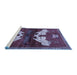 Sideview of Machine Washable Animal Blue Traditional Rug, wshtr734blu