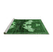 Sideview of Machine Washable Animal Emerald Green Traditional Area Rugs, wshtr734emgrn