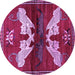 Round Animal Purple Traditional Rug, tr734pur