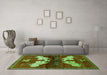 Machine Washable Animal Green Traditional Area Rugs in a Living Room,, wshtr734grn