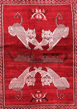 Animal Red Traditional Area Rugs