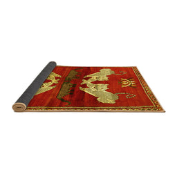 Sideview of Animal Yellow Traditional Rug, tr734yw