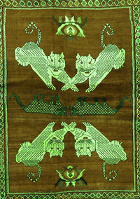 Animal Green Traditional Rug, tr734grn