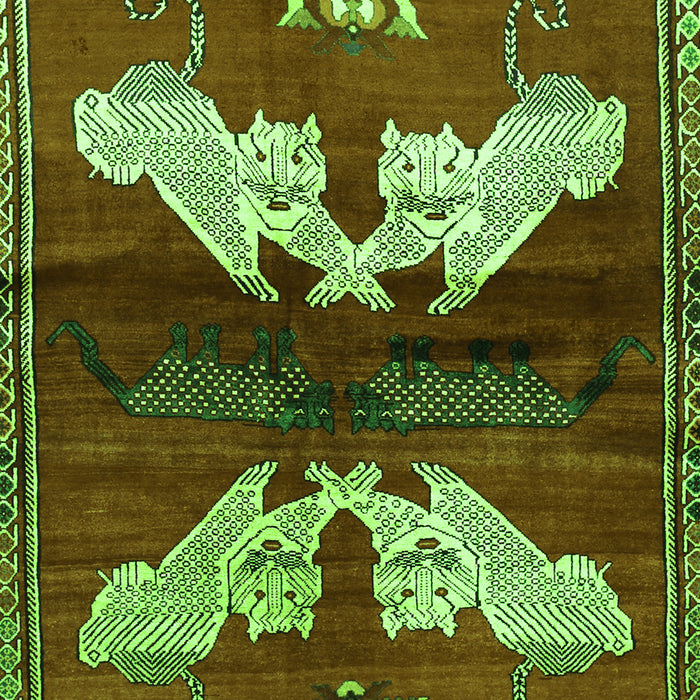 Animal Green Traditional Rug, tr734grn