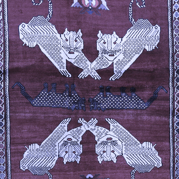 Machine Washable Animal Blue Traditional Rug, wshtr734blu