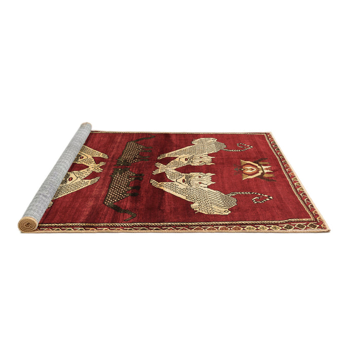 Sideview of Machine Washable Animal Brown Traditional Rug, wshtr734brn