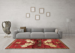 Machine Washable Animal Brown Traditional Rug in a Living Room,, wshtr734brn