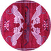 Round Animal Pink Traditional Rug, tr734pnk