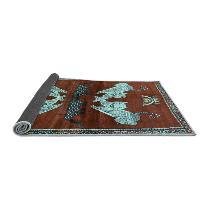 Sideview of Animal Light Blue Traditional Rug, tr734lblu