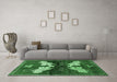 Machine Washable Animal Emerald Green Traditional Area Rugs in a Living Room,, wshtr734emgrn