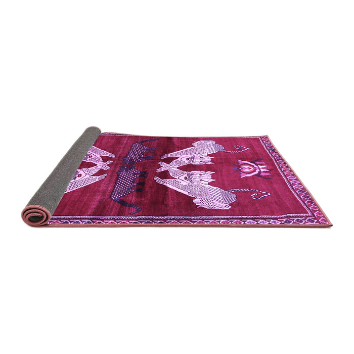 Sideview of Animal Purple Traditional Rug, tr734pur