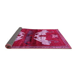 Sideview of Animal Pink Traditional Rug, tr734pnk